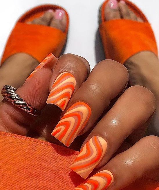 Orange Ombre Summer Nails