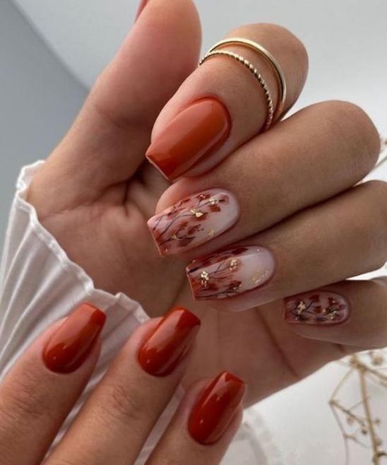 Orange Red Nails