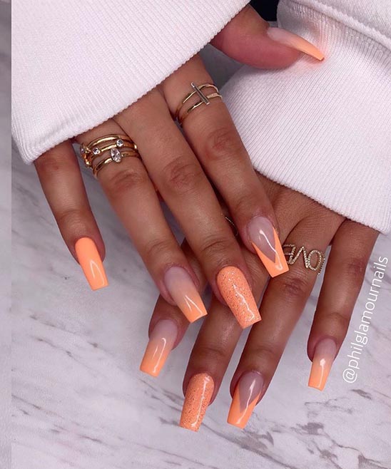 Orange Summer Gel Nails