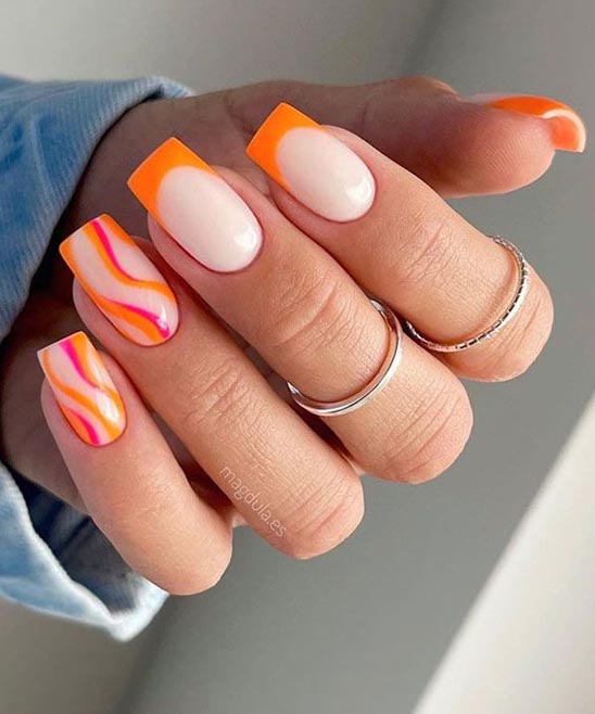 Orange Summer Nail Designs 2023