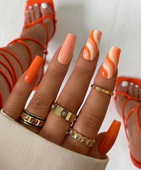 Orange Summer Nails