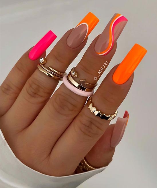 Orange and Black Nail Designs
