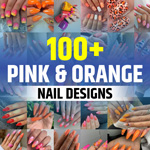 Orange and Pink Nails