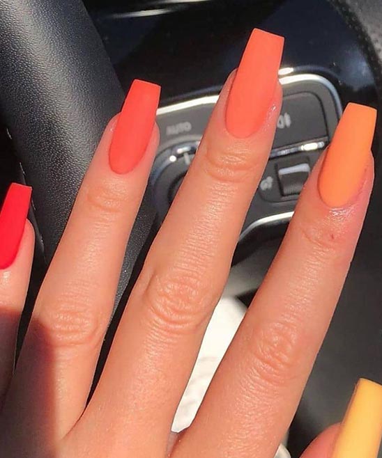 Orange and Pink Summer Nails