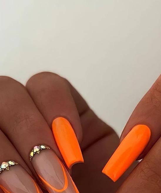 Orange and White Nail Designs