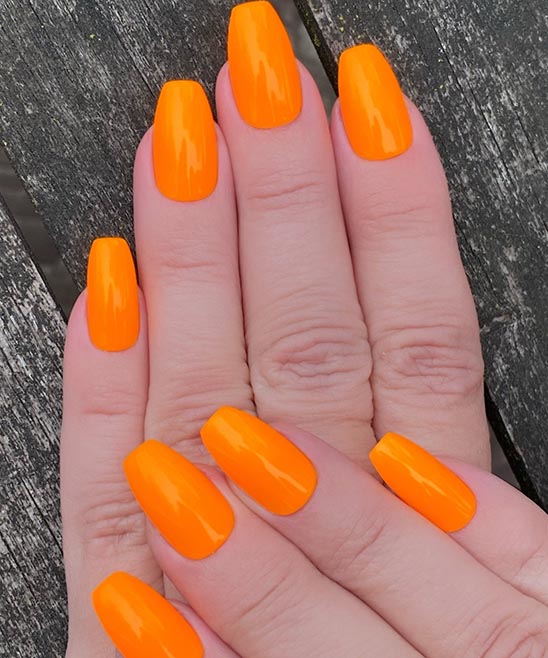Orange and Yellow Marble Nails