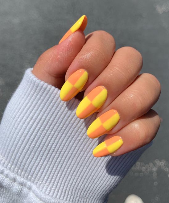 Orange and Yellow Nail Art