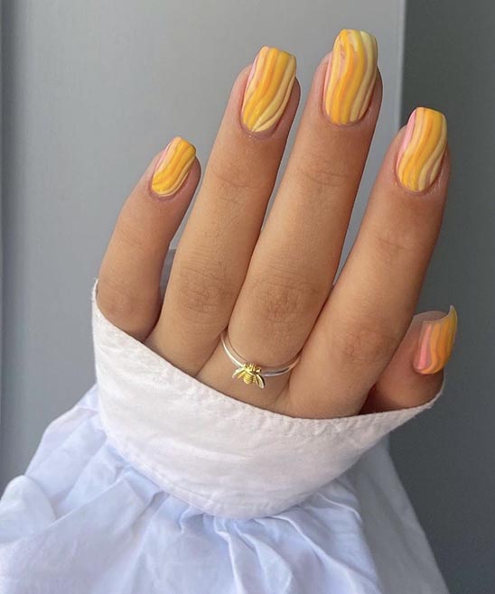 Orange and Yellow Nail Design