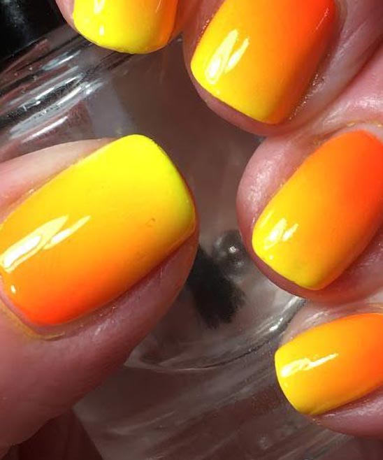 Orange and Yellow Nails Designs