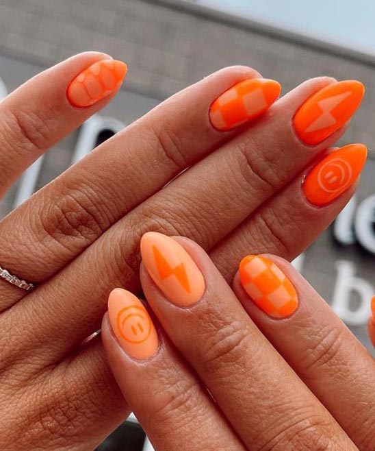 Orange and Yellow Summer Nails