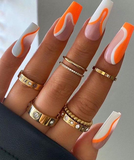 Orange and Yellow Summer Nails