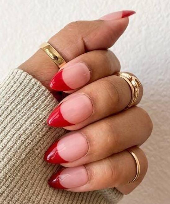 Oval Acrylic Nails French Tip