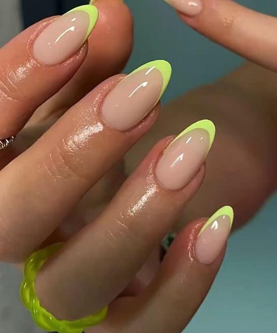 Oval French Tip Nail Designs