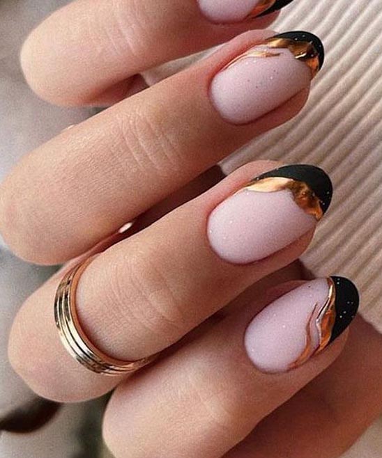 Oval French Tip Nails Pink