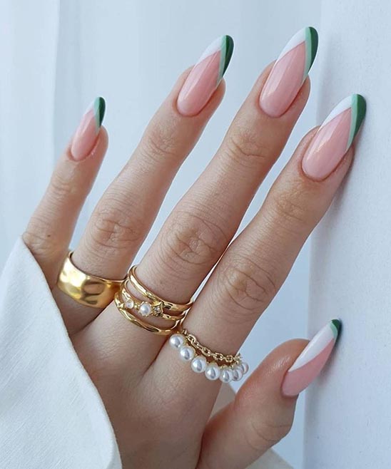 Oval White French Tip Nails