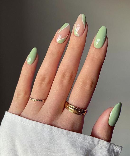 Oval White Tip Nails