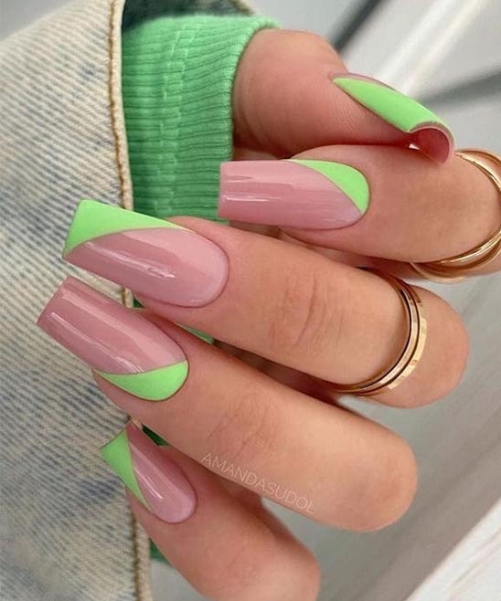 Pastel Green Stiletto Nails