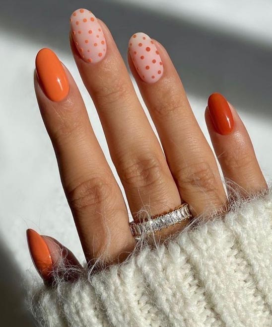 Pastel Orange and Pink Nails