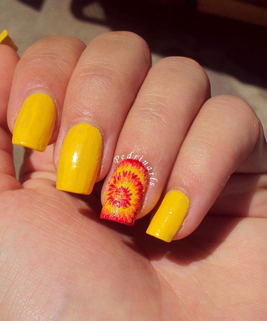 Pastle Orange and Yellow Nails