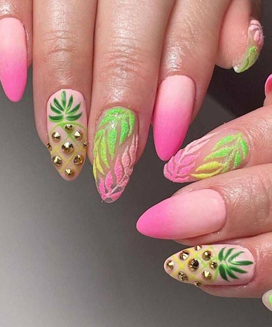 Pineapple Toe Nail Designs