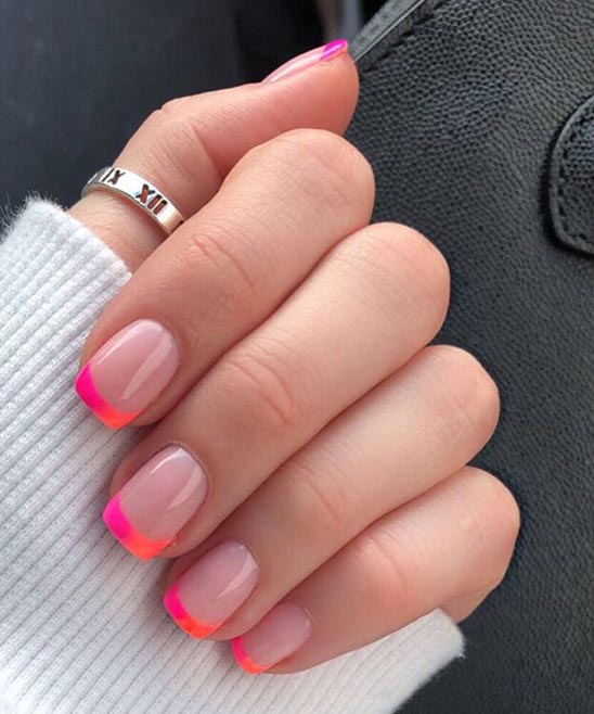 Pink Acrylic Nails French Tip