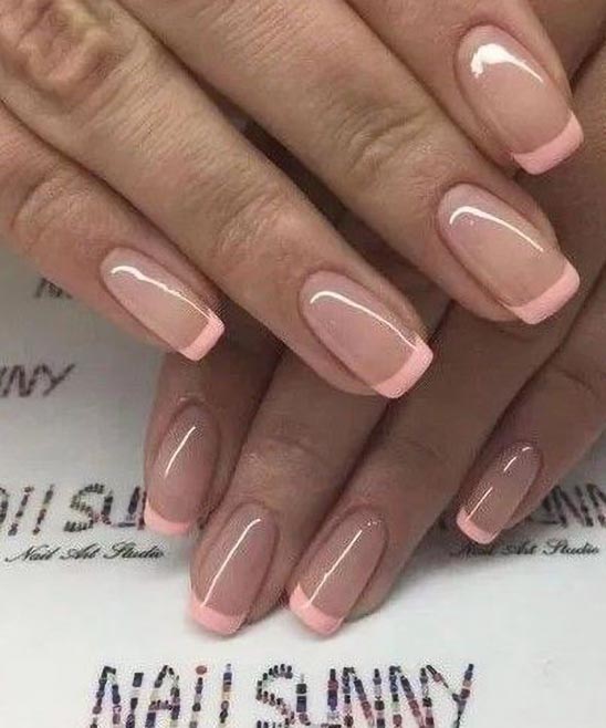 Pink Base French Tip Nails