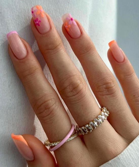 Pink Chrome Nails French Tip