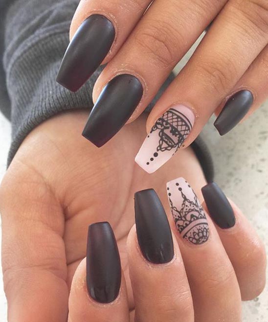 Pink Coffin Nail Designs