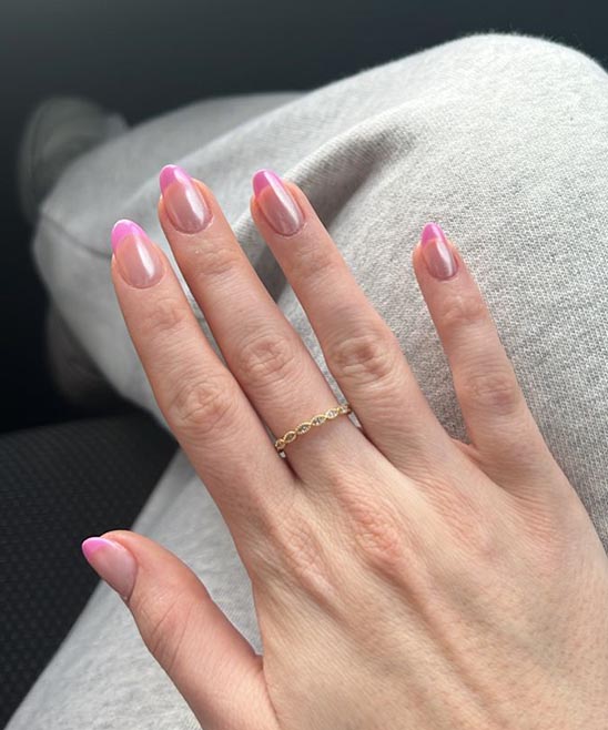 Pink French Tip Nails Long