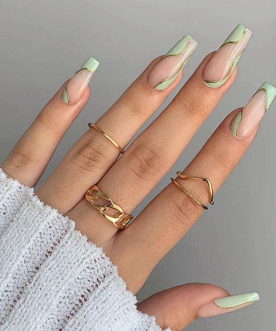 Pink French Tip Nails Square