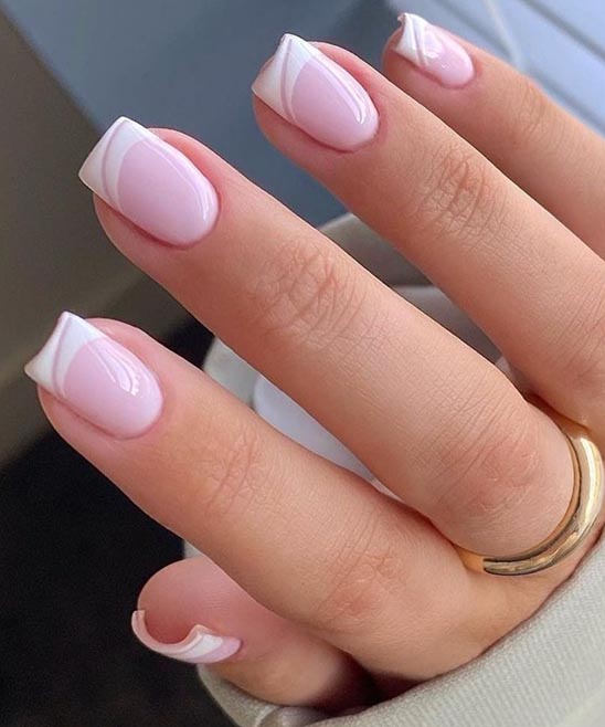 Pink French Tip Nails Toes