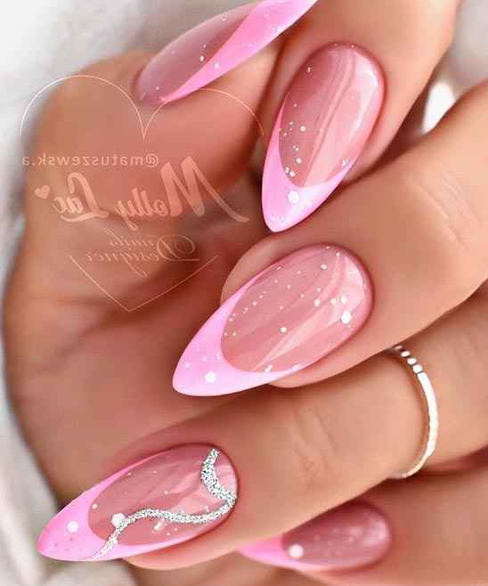 Pink French Tip Toe Nails
