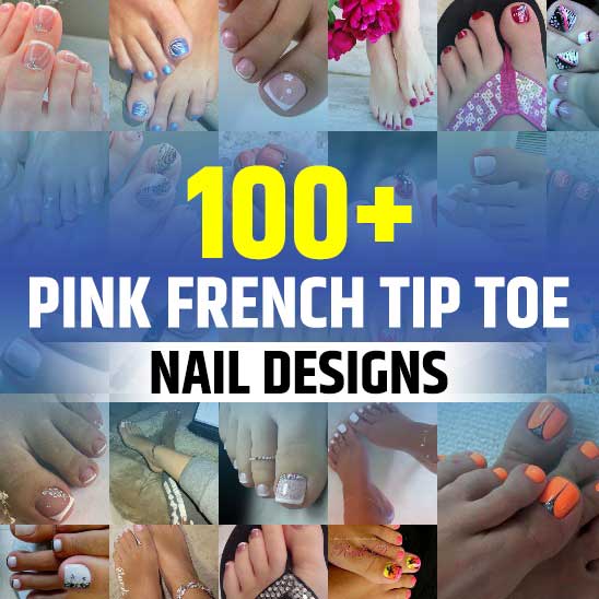 Pink French Tip Toenails