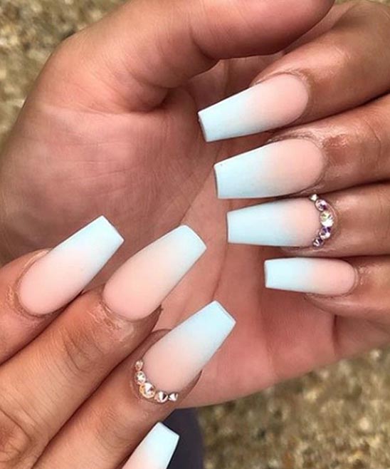 Pink Nail Designs Coffin Shape