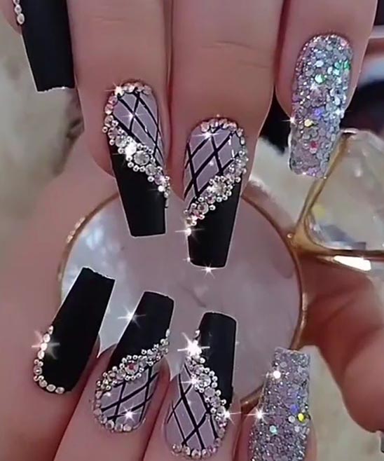 Pink Nail Designs With Rhinestones