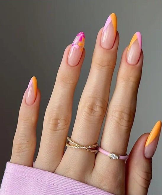 Pink Nails French Tip