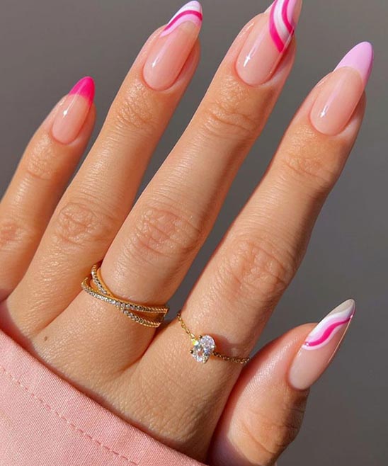 Pink Nails French Tip