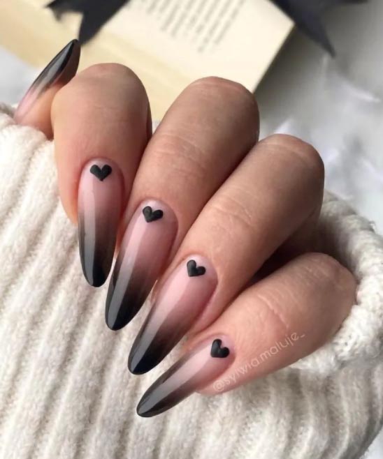 Pink Nails With Hearts