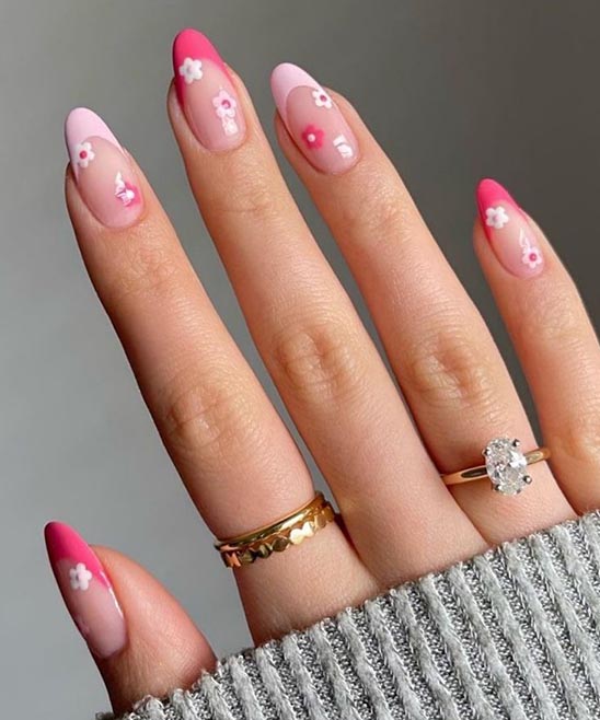 Pink Nails With Pink French Tip