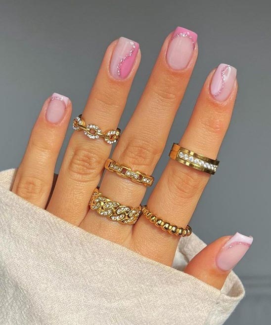 Pink Nails With White French Tips