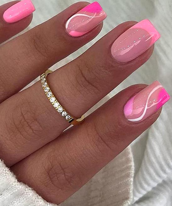 Pink Nails With White Tips