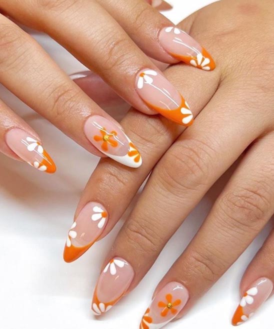 Pink Orange Nails