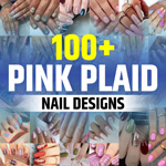 Pink Plaid Nail Design