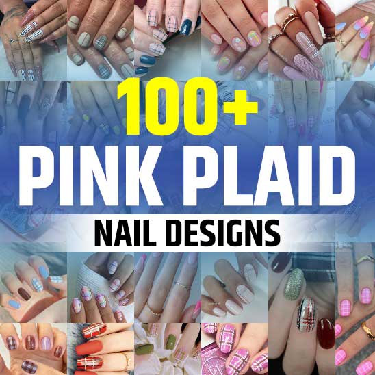 Pink Plaid Nails