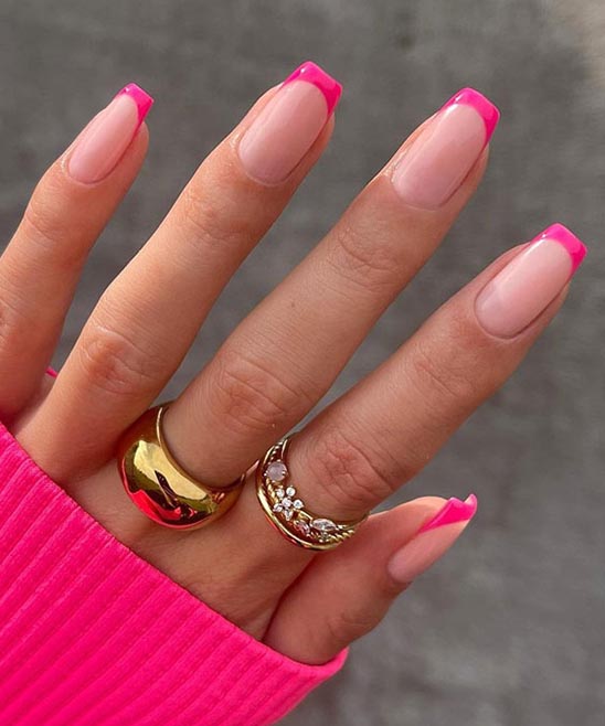 Pink Tip Acrylic Nails