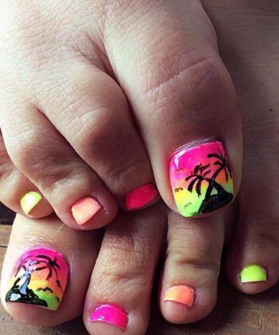 Pink Toe Nail Design