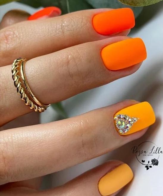 Pink Yellow and Orange Nails