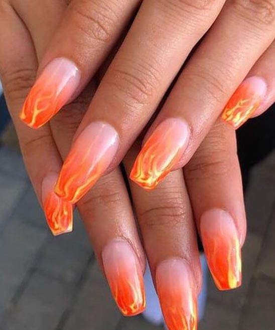 Pink Yellow and Orange Nails