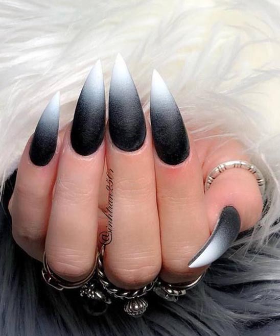Pink and Black Coffin Nail Designs