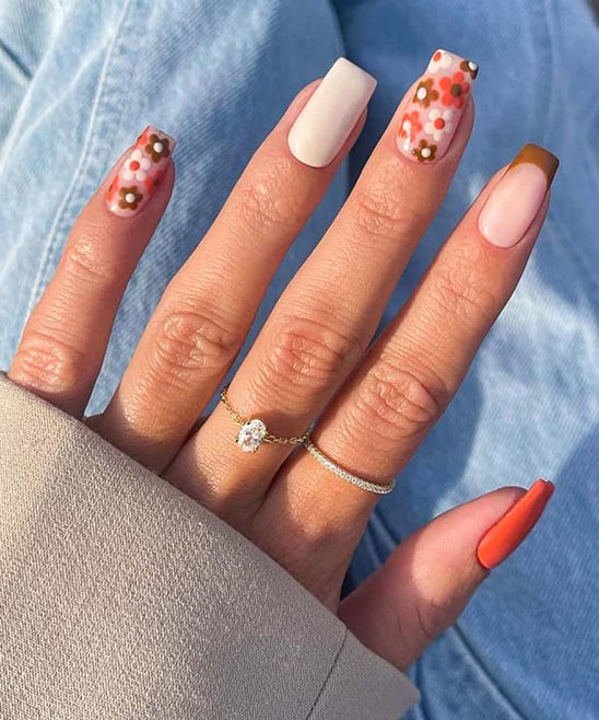 Pink and Brown Marble Nails